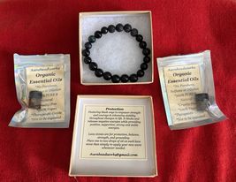Black Onyx Protection Bracelet Beads &amp; Organic Oils New - $13.29
