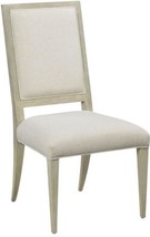 Side Chair Dining Woodbridge Callisto Luna Wood Beige Linen Upholstery - £894.47 GBP