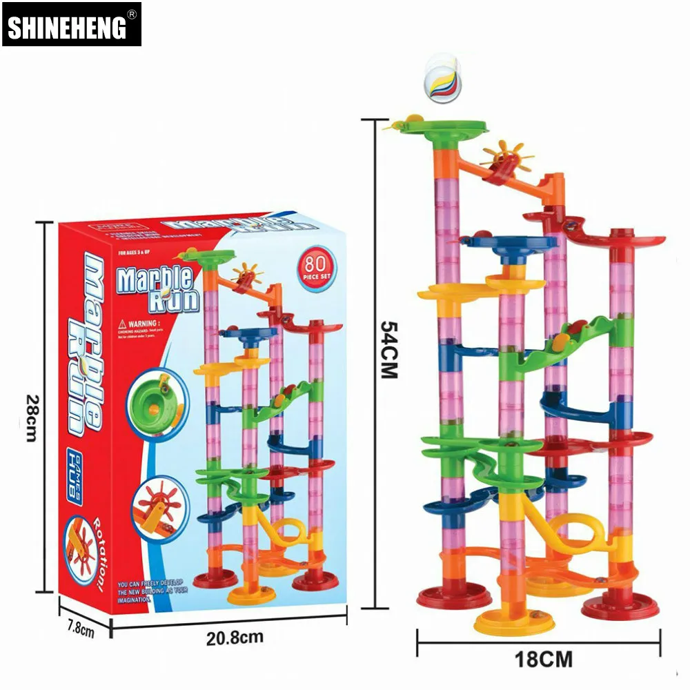 105/80PCS DIY Marble Race Run Building Blocks Educational Cunstruction Maze - £15.02 GBP+