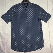 Buttercloth Shirt Mens Medium Blue Tall Fit Lighting Bolt Icy Cotton Fli... - $27.71