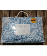 Duvet 3-piece set full queen 2 standard shams blue white cotton Bella Lu... - £66.84 GBP