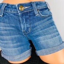 Vigoss Studio Womens 0 25 The Ritz Cuffed Jean Shorts Distressed - £16.50 GBP