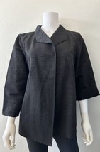 EILEEN FISHER SWING JACKET BLACK ITALIAN FABRIC SIZE XL - £36.51 GBP