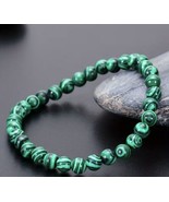 Energy Balance Chrysocolla Malachite Green Gemstone Stretch  Bracelet NWT