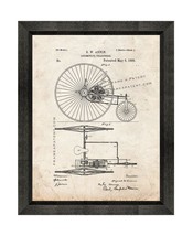 Locomotive-velocipede Patent Print Old Look with Beveled Wood Frame - £19.94 GBP+