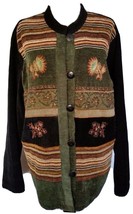 White Stag Chenille Cardigan Jacket Black womens Size XL 16 /18 - $19.99