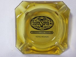 Vintage Silver Spur Virginia City Parlor Reno Nevada Casino Glass Ashtray Amber - £5.69 GBP
