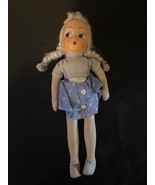 Antique/ Vintage 15&quot; Wooden Girl Doll - $24.31