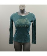 Roots Women&#39;s Long Sleeve T Shirt Size Small Blue Beaver Logo Round Neck... - $9.89