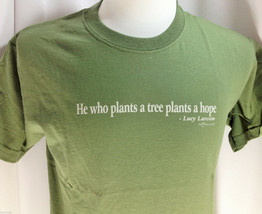 Conservation T-Shirt S Small Plant A Tree NWT Hope NEW Olive Green Cotton Trees - £17.47 GBP