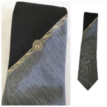 Vintage 90s GIANNI VERSACE Silver/ Black Gold Medusa Head  Pure Silk Tie Italy - £77.80 GBP