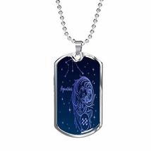 Express Your Love Gifts Aquarius Zodiac Queen Constellation Necklace Dog Tag Sta - £42.48 GBP