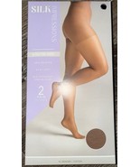 Silk Impressions ~ 2 Pair Women&#39;s Pantyhose Cocoa 15 Denier Sheer ~ L - $14.88 CAD