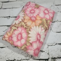 Vintage Cannon Monticello Twin Flat Sheet Pink Floral 72&quot; X 104&quot;  - £15.58 GBP