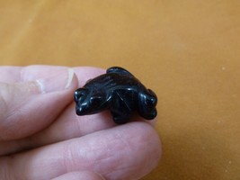 (Y-FRO-501) FROG Blue goldstone gemstone stone FIGURINE 1&quot; little baby f... - $8.59