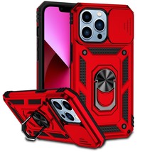 Well Protective Camera Magnetic Ring Stand Case Cover Red For Moto G Play 2023 - £6.85 GBP