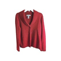 Ladies Jones New York Sport  Velvet Buttons Sweater DEEP Red No Pockets ... - £11.51 GBP