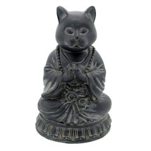 MEDITATING CAT STATUE 6&quot; Zen Buddha Kitty GOOD QUALITY Resin Figurine Me... - $410.42 MXN