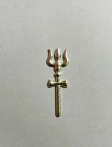 925 Silver Hindu Religious Lord Shivas Trishul Trident with Damru Damroo... - $18.65