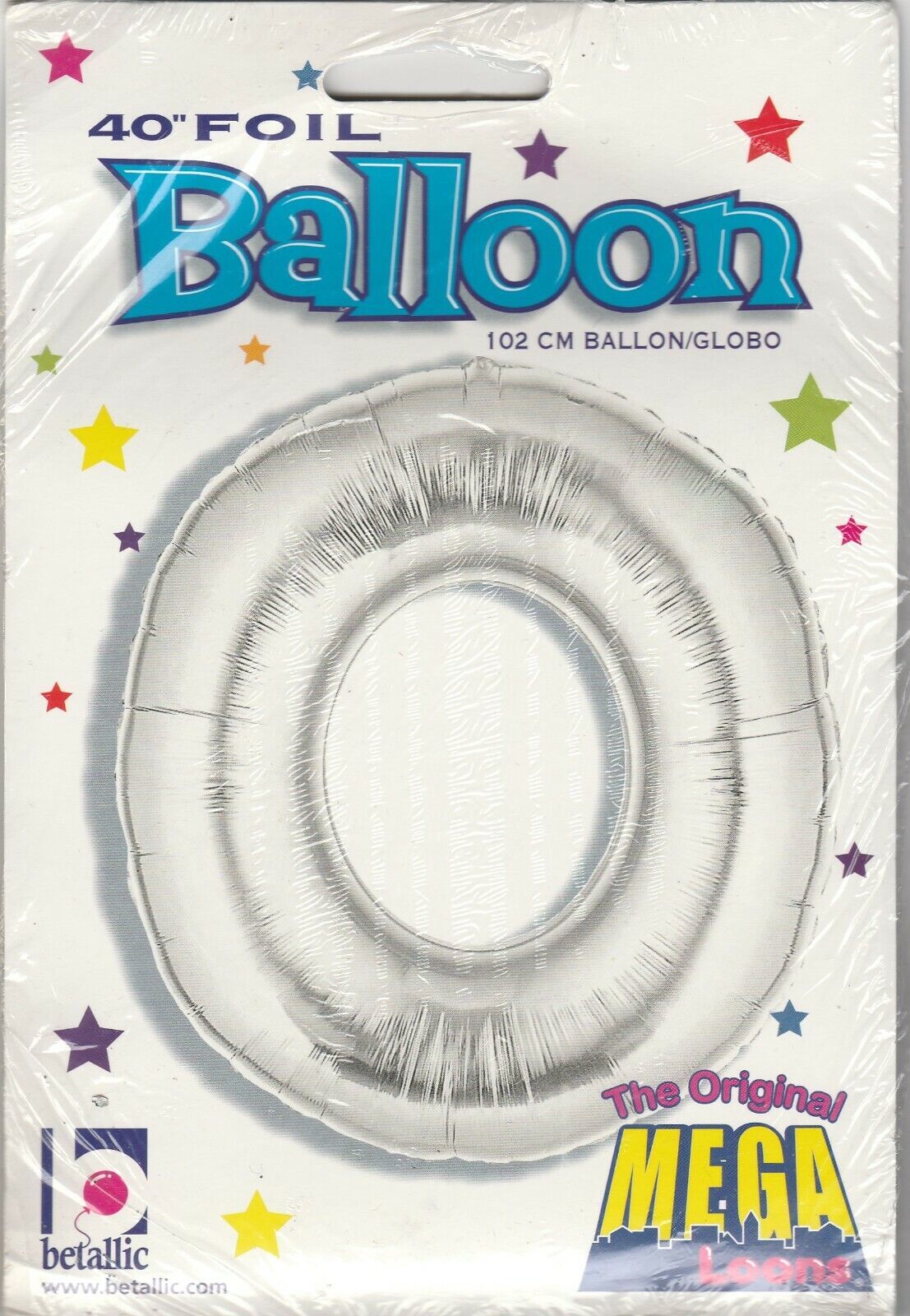 Betallic Metallic Silver Number &quot;0&quot;  Megaloons 40 inch  Foil Balloon ~  ... - $5.94