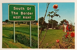 South of the Border Next Right Road Sign Pedro Floral Carolina SC Postcard 1970s - $4.99