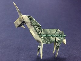 Dollar Origami UNICORN Made w/ REAL MONEY Handmade Cash Animal Mythical ... - €17,08 EUR+