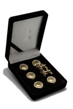 St. Thomas of Acon Masonic Freemason Gold Tux Suit Button Covers Set - £35.96 GBP