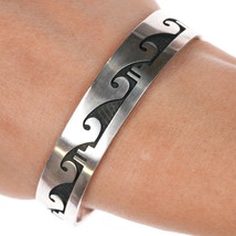 6 3/8&quot; Darren Seweyestewa Hopi Overlay cuff bracelet sterling - $242.55