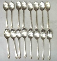 antique WM.ROGERS IS SILVERPLATE FLATWARE exquisite 16pc TEA SPOONS mono... - £50.27 GBP