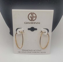 Giani Bernini Diamond Accent Twist Hoop Earrings in 18k Gold-Plated Sterling Sil - £27.45 GBP