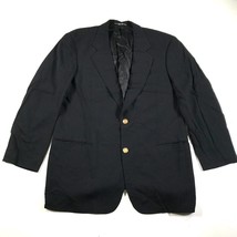 Hugo Boss Blazer Mens 40 L Black Wool Two Gold Buttons BRF Made In USA - £33.08 GBP