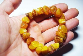 Amber bracelet Natural Baltic Amber bracelet raw pieces Handmade jewelry - £77.52 GBP