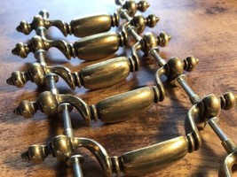 Keller Brass Company Vtg MCM Drawer Cabinet Pull Handles Set of 6 NOS Chunky - £14.80 GBP