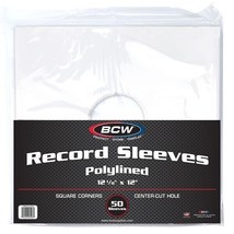 250 BCW Paper Record Sleeves 33 RPM - Polylined - SQ Corners - With Hole - £230.24 GBP