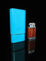 Brizard Positano Leather Cigar Carrying Case with Table Lighter NIB ( No Fuel ) image 5