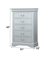 Louis Philippe 5 Storage Drawers Chest, Platinum Finish - $8,854.02 MXN