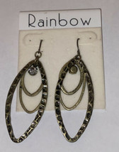 Rainbow Brand Dangle Earrings 2” L Double Teardrop   Metal New NWT - £2.84 GBP
