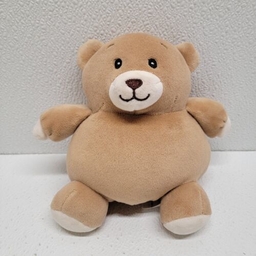 Best Made Toys Tan Brown Teddy Bear Sewn Eyes Plump Squishy Plush Rattle 6&quot; - $44.46