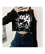 Y2K Punk Gothic Crop Top Fairy Tale Junk T-shirt Electronic Girl Top Har... - £14.48 GBP