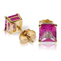 Galaxy Gold GG 1.75 CTW 14k Solid Gold Deep Plunge Pink Topaz Earrings - £205.17 GBP
