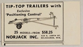 1950&#39;s? Print Ad Norjack Tip-Top Boat Trailers Made in Milwaukee,Wisconsin - $6.46