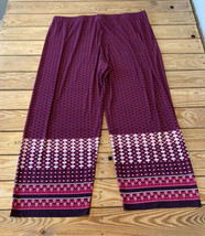 Susan graver NWOT Women’s Printed liquid Knit Wide Leg Ankle Pants 1XP Berry J9 - £15.81 GBP
