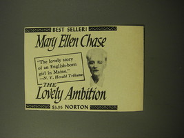 1960 Norton Book Advertisement - The Lovely Ambition by Mary Ellen Chase - £11.26 GBP