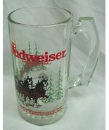 VINTAGE 1989 BUDWEISER CLYDESDALES HORSES Collector&#39;s BEER GLASS MUG - $27.16 CAD