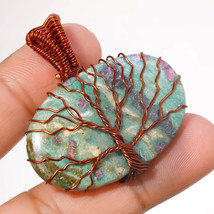 Ruby Fuchsite Gemstone Wire Wrapped Handcrafted Pendant Copper 1.70&quot; SA 1406 - £3.98 GBP