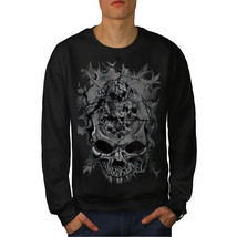 Wellcoda Death Skull Evil Skelet Mens Sweatshirt, War Casual Pullover Jumper - £24.11 GBP+