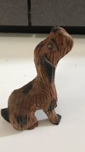 Hand Carved Puppy Dog 4-3/4&quot; (inches) tall collectible figure figurine - $12.38