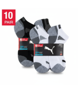 PUMA Men's 10-Pair No Show Socks Moisture Wicking Mesh Arch Support Blac... - $21.00
