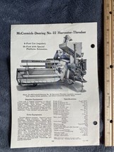 McCormick-Deering No 22 and 60 Harvester-Thresher DUAL PAGE - $18.70