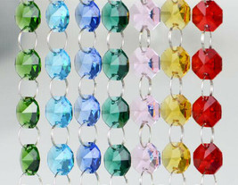 5Pcs (1FT/strip) Crystal Octagonal Bead Chain Strands Home Decor Curtain Hanging - £17.44 GBP+